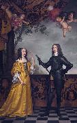 Gerard van Honthorst Willem II (1626-50), prince of Orange, and his wife Maria Stuart Spain oil painting artist